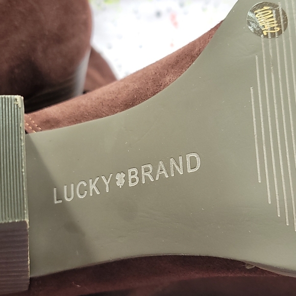 LUCKY BRAND Tall Suede Western Heel Boot SZ 10 Knee High Boots - Picture 8 of 10